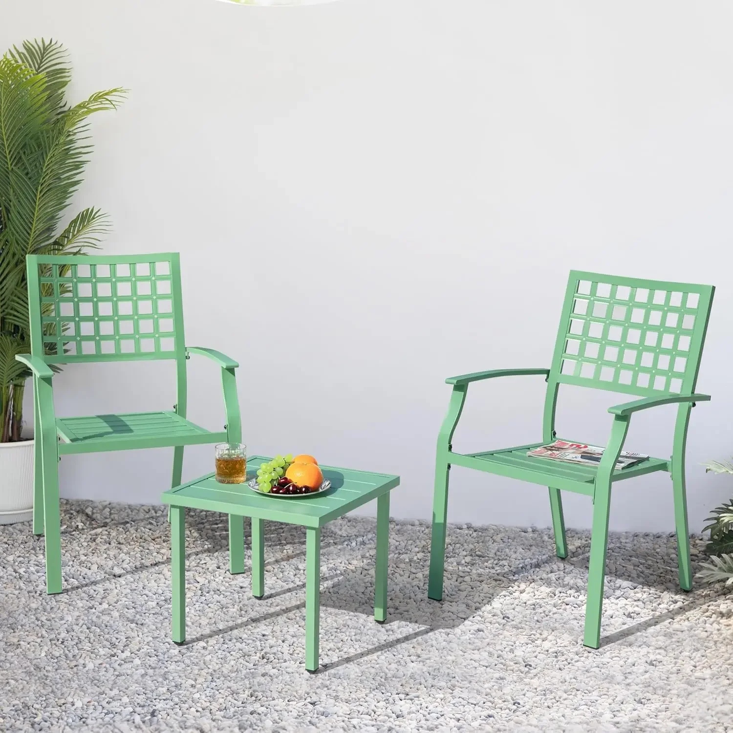 Outdoor Furniture Metal Chairs - Set Bistrot da Esterno in 3