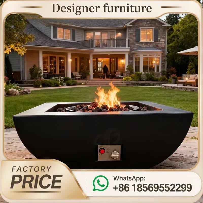Outdoor Furniture And Fire Pit - Tavolo con Bruciatore a Gas per
