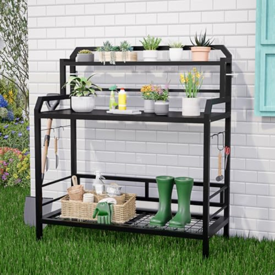 Garden Bench Metal - Tavolo da giardinaggio in metallo per