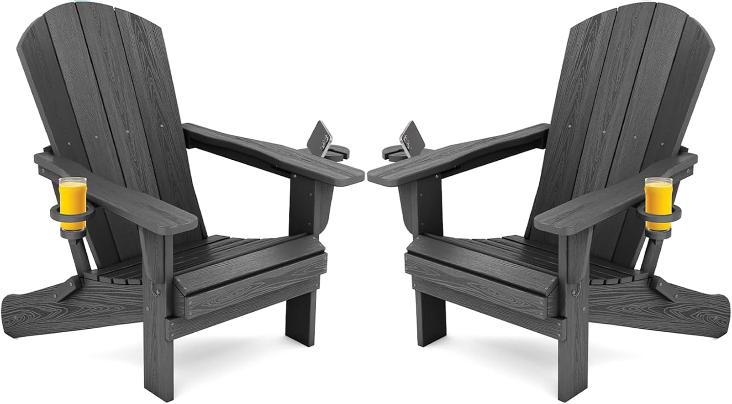 Outdoor Furniture And Fire Pit - Set di Due Sedie Pieghevoli da