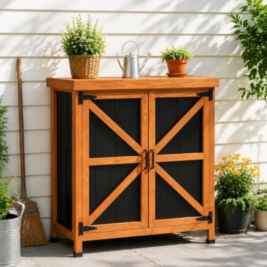 Garden Bench Metal - Armadio da Esterno, 31,5