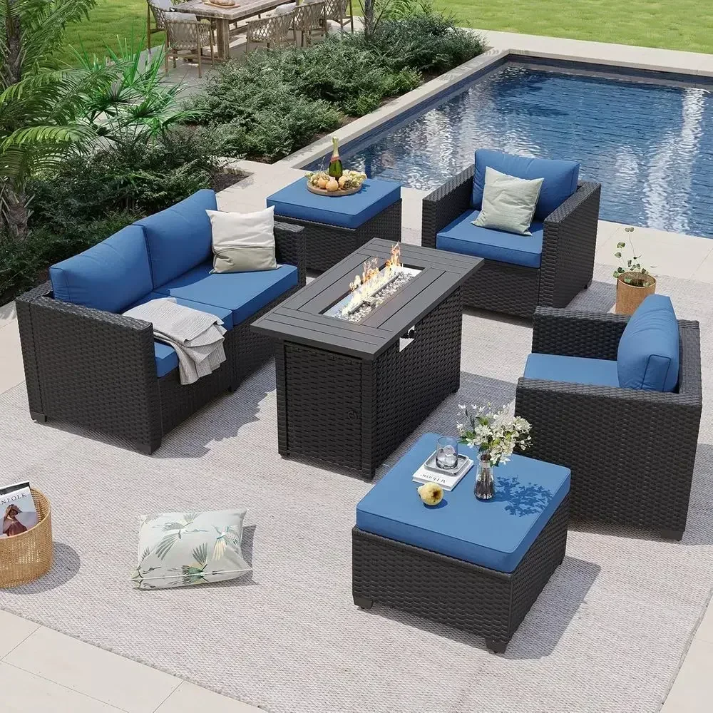 Set di Mobili da Esterno a 6 P - Outdoor Furniture And Fire Pit recensione e prezzo
