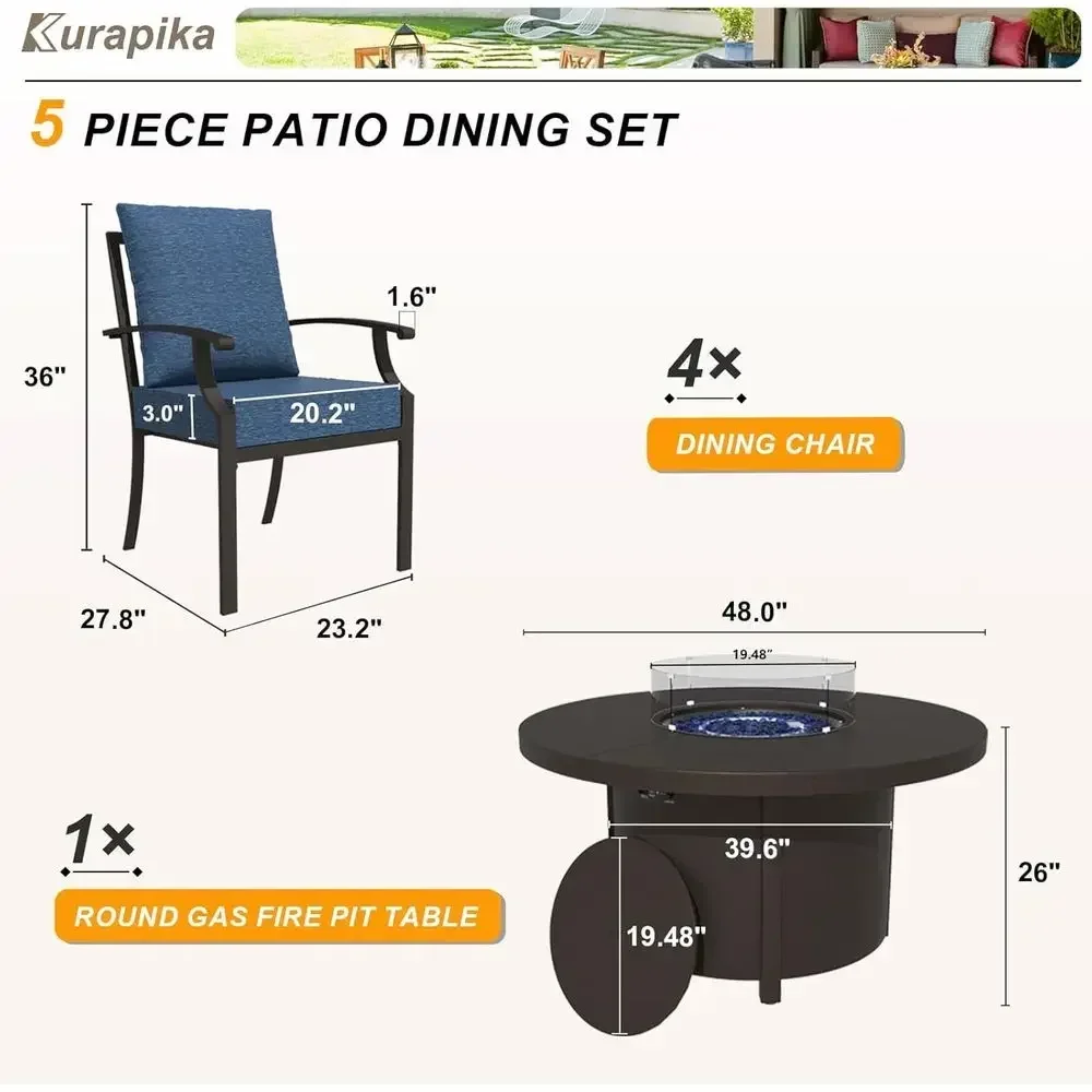 Set di Mobili da Esterno a 5 P - Outdoor Furniture And Fire Pit recensione e prezzo