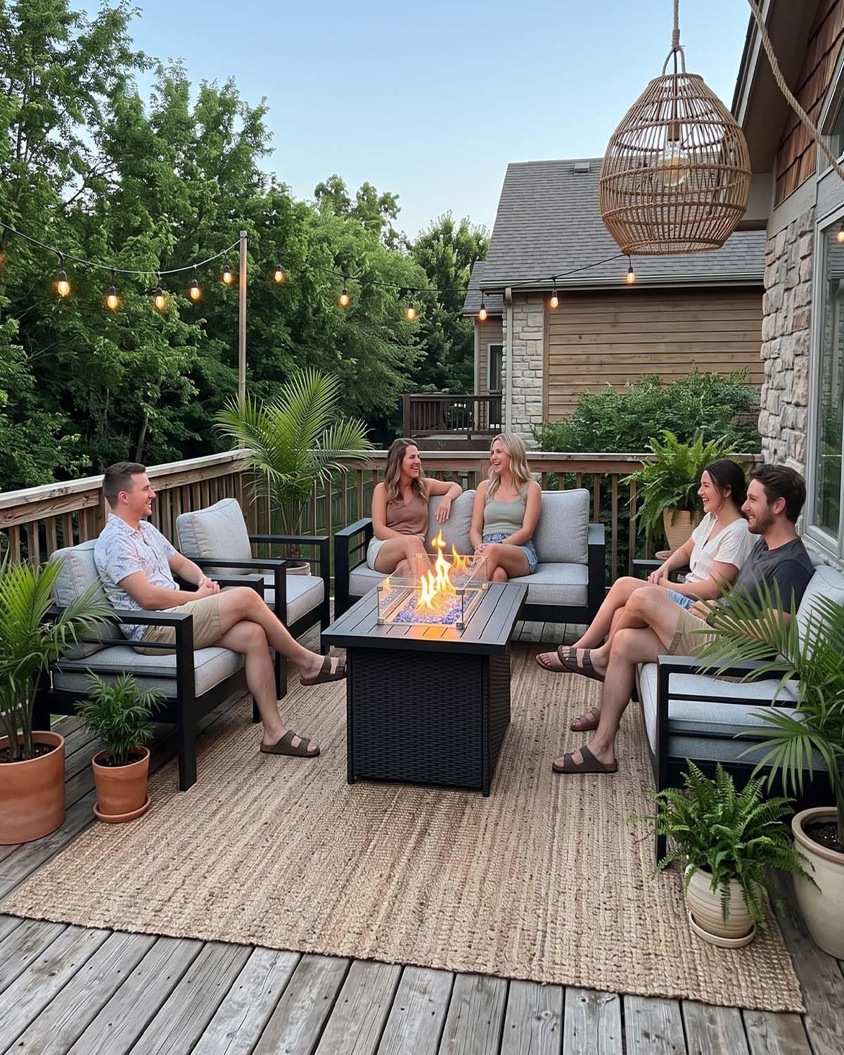 Set di mobili da esterno in al - Outdoor Furniture And Fire Pit recensione e prezzo