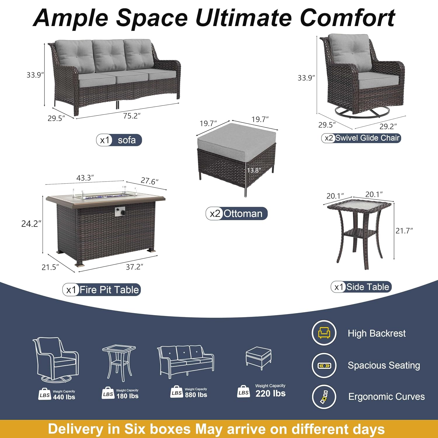 Set di Mobili da Patio a 7 Pez - Outdoor Furniture Bali recensione e prezzo