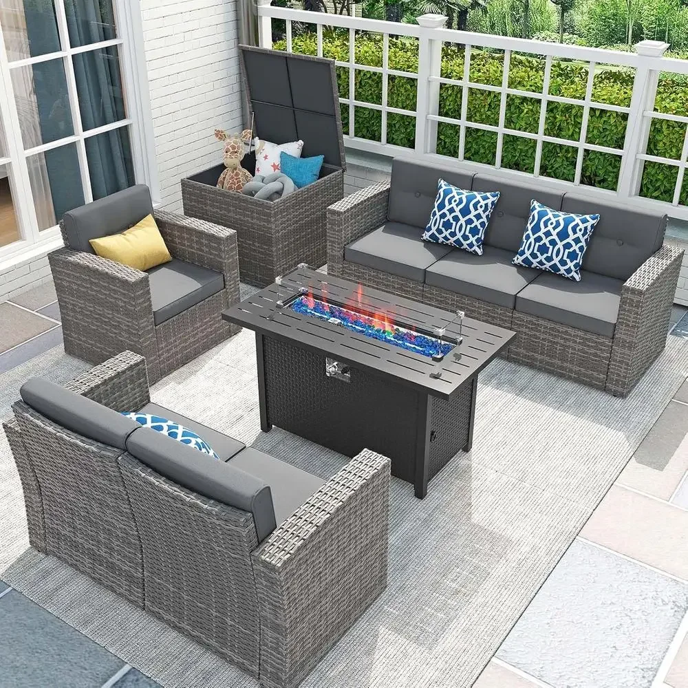 Set di Mobili da Giardino in 8 - Outdoor Furniture And Fire Pit recensione e prezzo