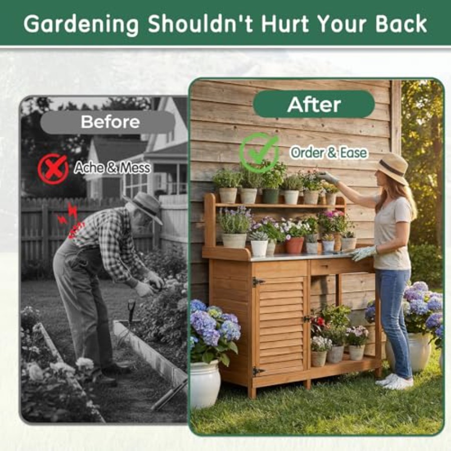 Tavolo da Lavoro per Giardinag - Garden Bench Metal recensione e prezzo