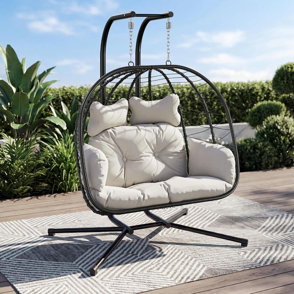 Sedia a dondolo doppia a forma - Hanging Egg Chair recensione e prezzo