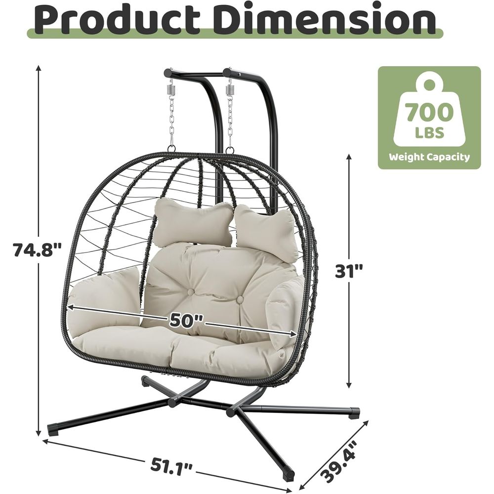 Sedia a dondolo doppia a forma - Hanging Egg Chair recensione e prezzo